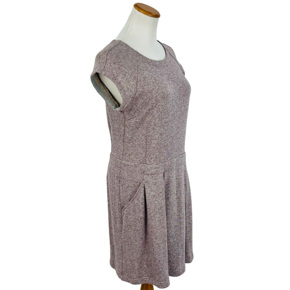 Anthropologie Casual Heathered Purple Knit Sweater Dress w/Pockets - Picture 6 of 13
